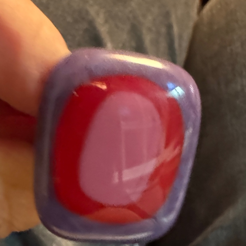 Bold Red And Purple Statement Ring, Adjustable Si… - image 5